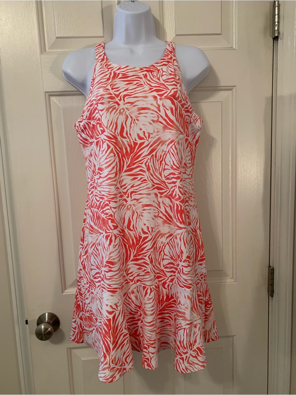 Tommy Bahama Island Zone Coral and White Printed Tank Dress Vacation Style